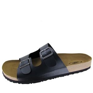 Caray Georgia Black Double Buckle Strap Slide Sandals Men’s 12